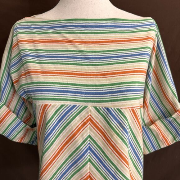 vintage 70s Donnykenny Stripe  Boat Neck Top size Large - Picture 2 of 6